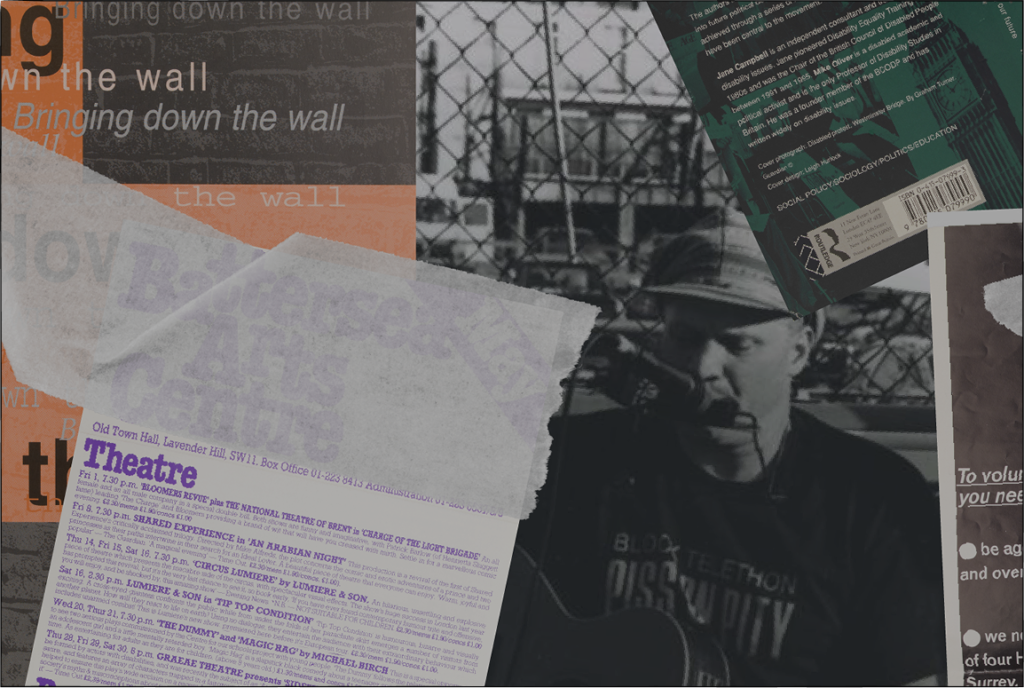 Collage-style cover image for “No Limits” by Judy Hunt, exploring the history of the disability rights movement.