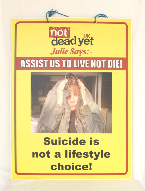 NOT DEAD YET PLACARD – Julie McNamara