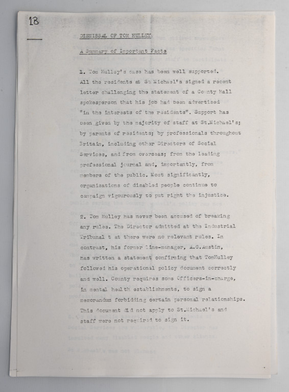 Dismissal of Tom Hulley: A summary of important facts