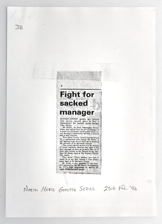 Tom Hulley dismissal press cutting