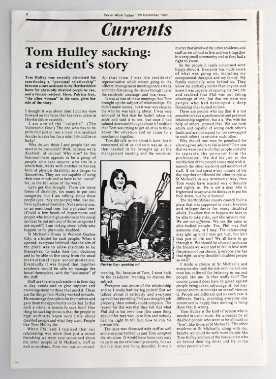 Tom Hulley dismissal press cutting