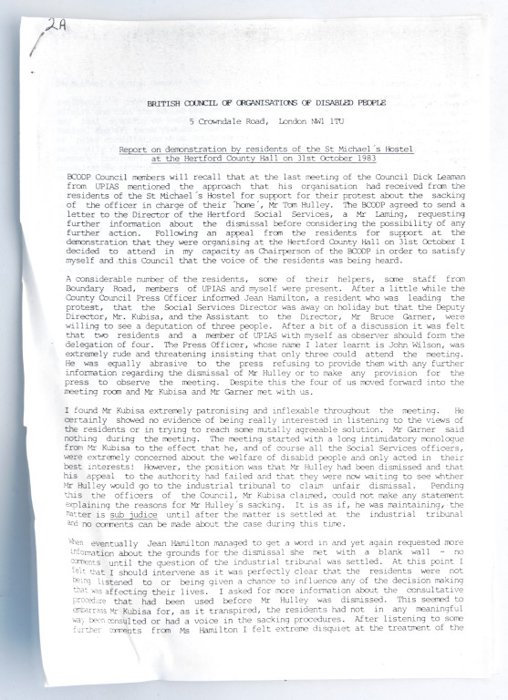 British Council of Organisations of Disabled People report