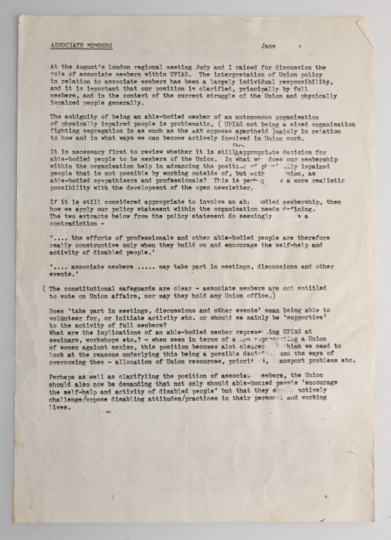 Associate members of UPIAS