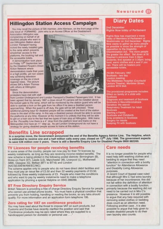 Unknown magazine for Disabled people