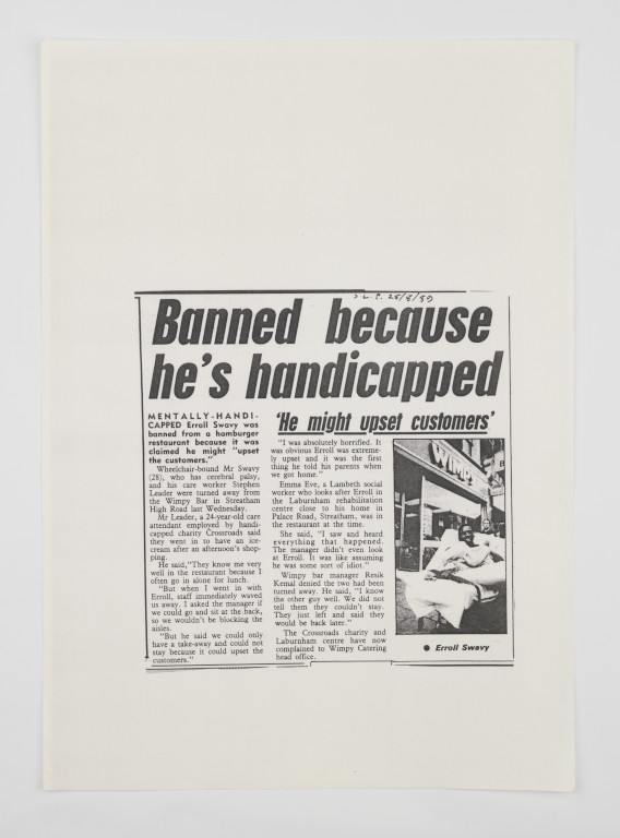 Disability newspaper cuttings