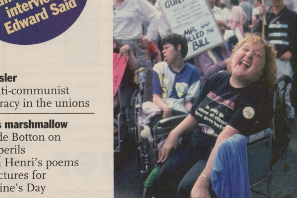 Graphic representing blog articles exploring power, archives, and disability rights.